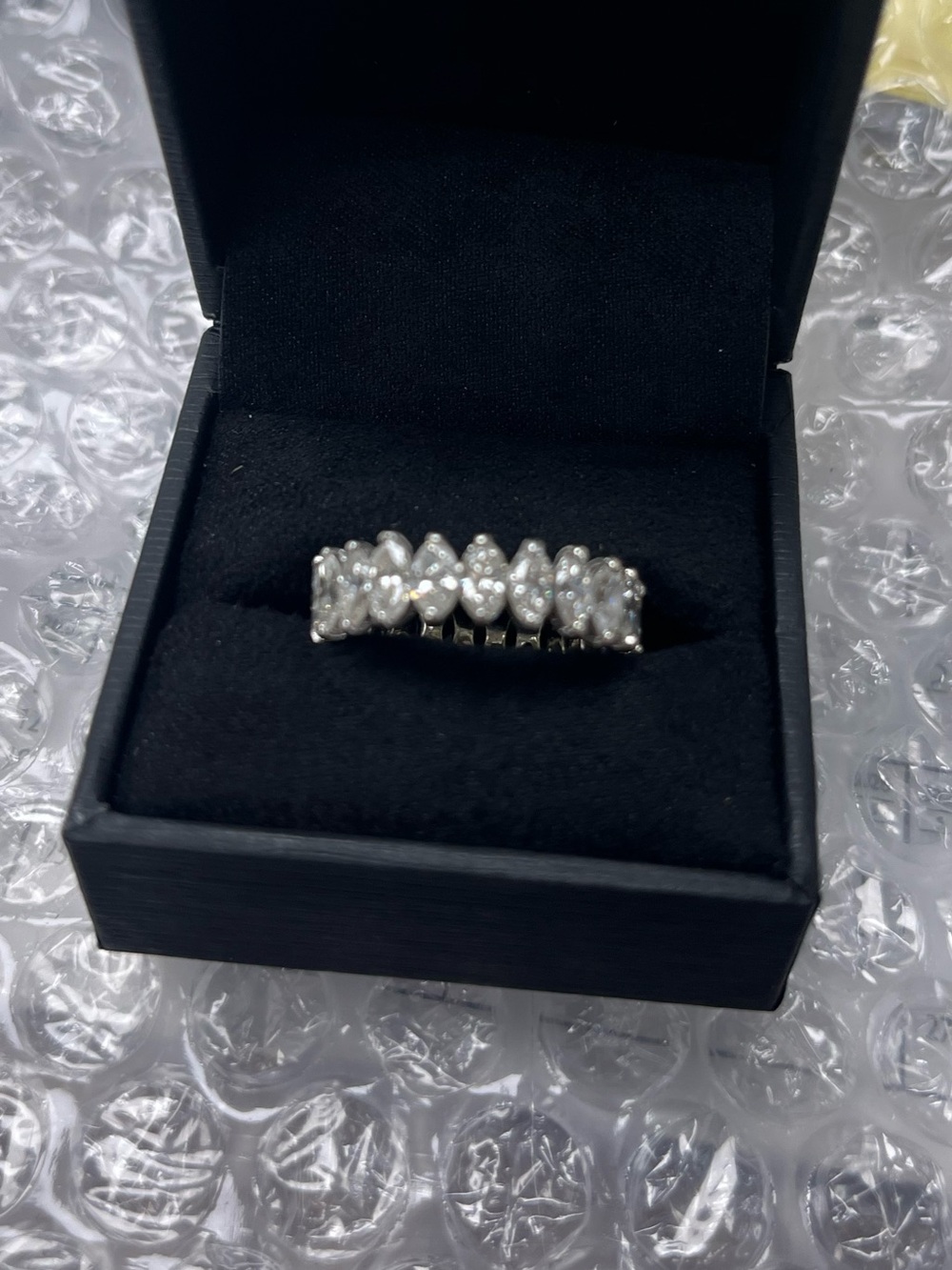 Elegant Ring 14K 3.74kt Marquise-Cut Diamond Full Eternity Band